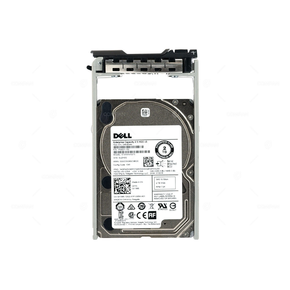 XY986 DELL HDD 2TB 7.2K SAS 12G 512E 2.5" SFF